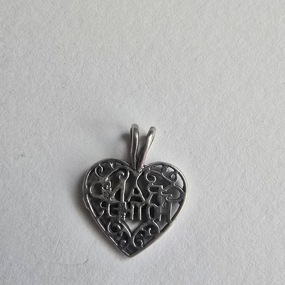 Sterling Silver Heart Pendant Charm - Picture 2 of 3
